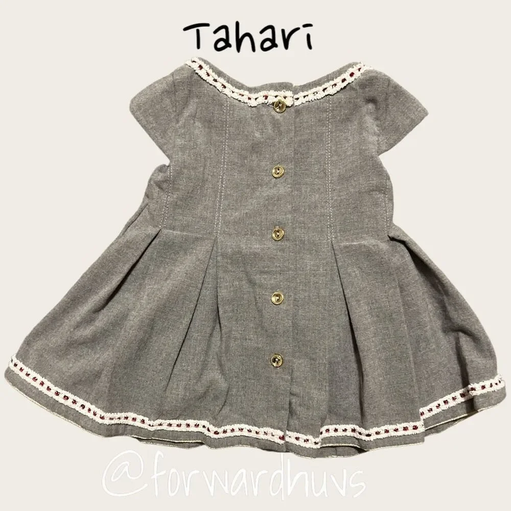 Tahari Grey Toddler Dress Size 6 - 9 Months
